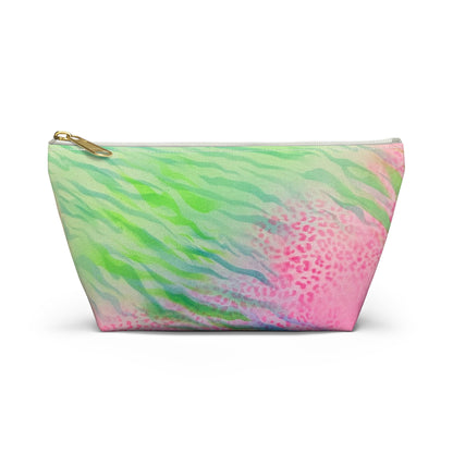 "teal cheetah" airbrush makeup pouch