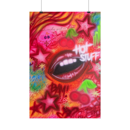 "hot stuff" airbrush rolled print