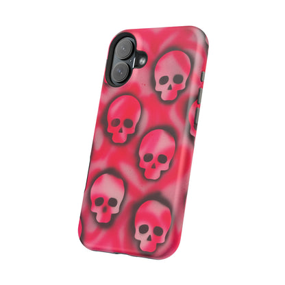 MagSafe "pink skully" airbrush iPhone case