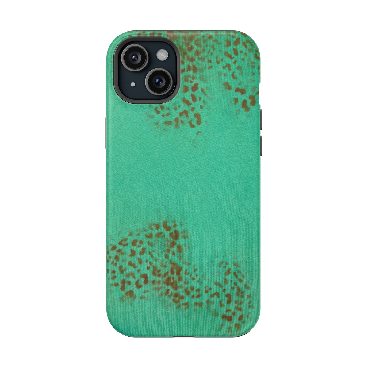MagSafe "teal cheetah" airbrush iPhone case