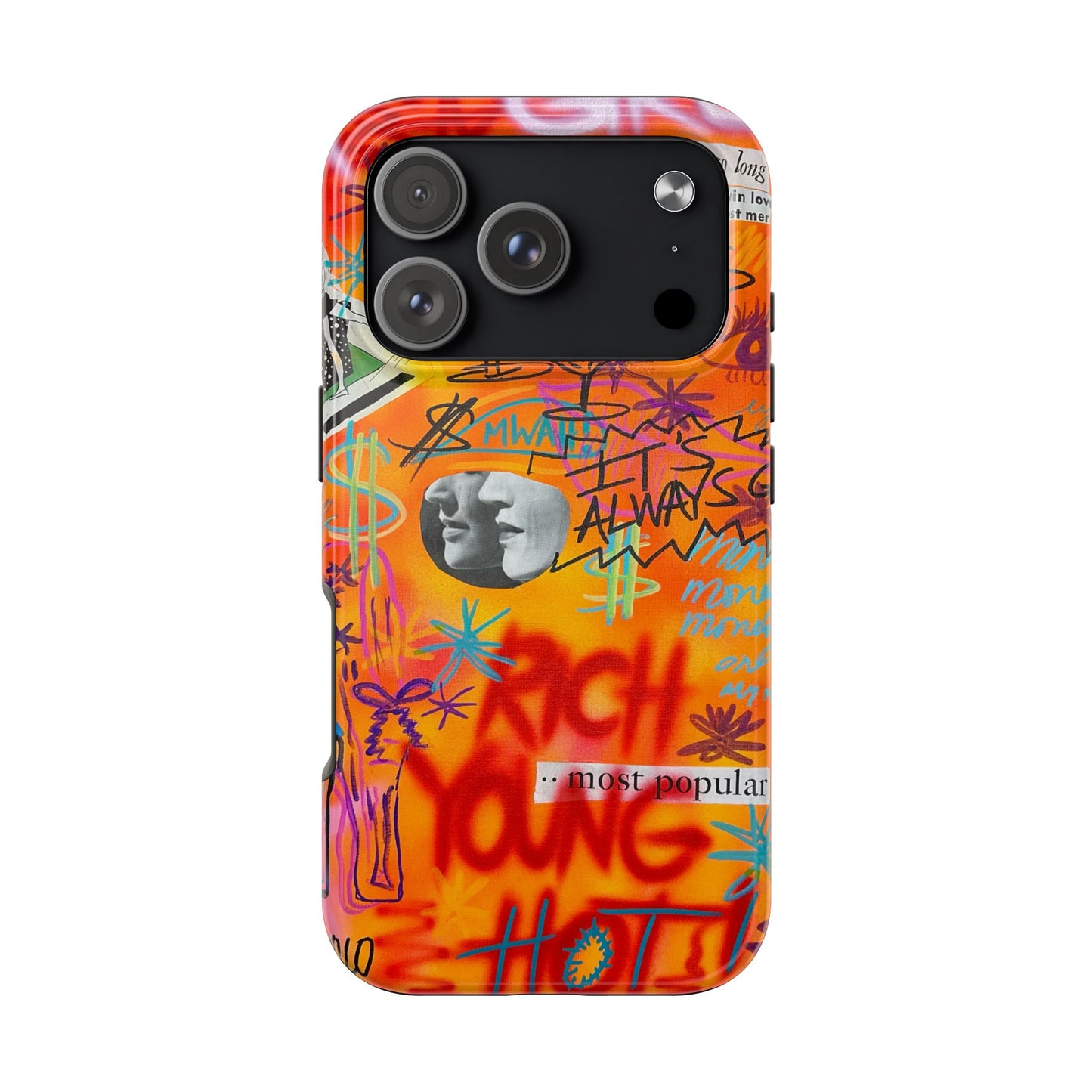 "young, rich, hot!" airbrush iPhone case