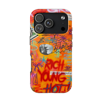 "young, rich, hot!" airbrush iPhone case
