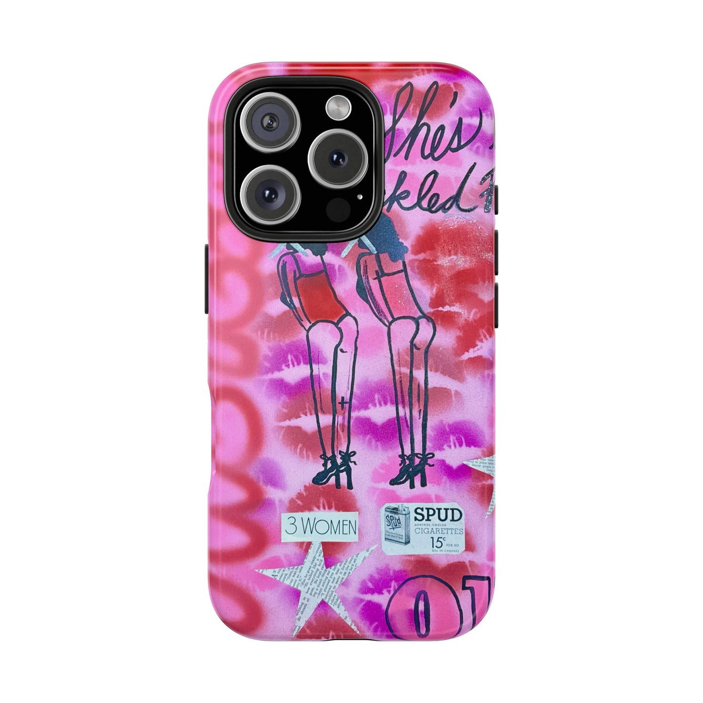"tickled pink" airbrush iPhone case