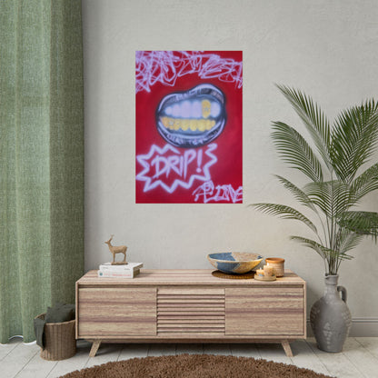 "tooth drip" airbrush rolled print