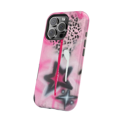 MagSafe "pink cheetah" airbrush iPhone case
