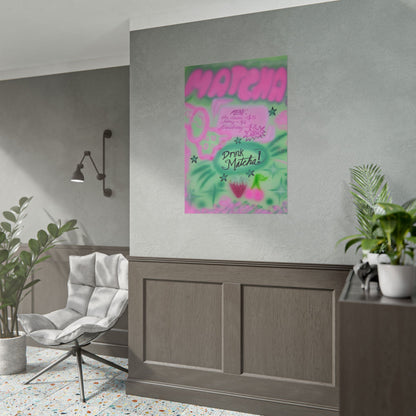 "matcha!" airbrush rolled print