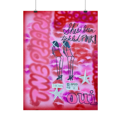 "tickled pink" airbrush rolled print