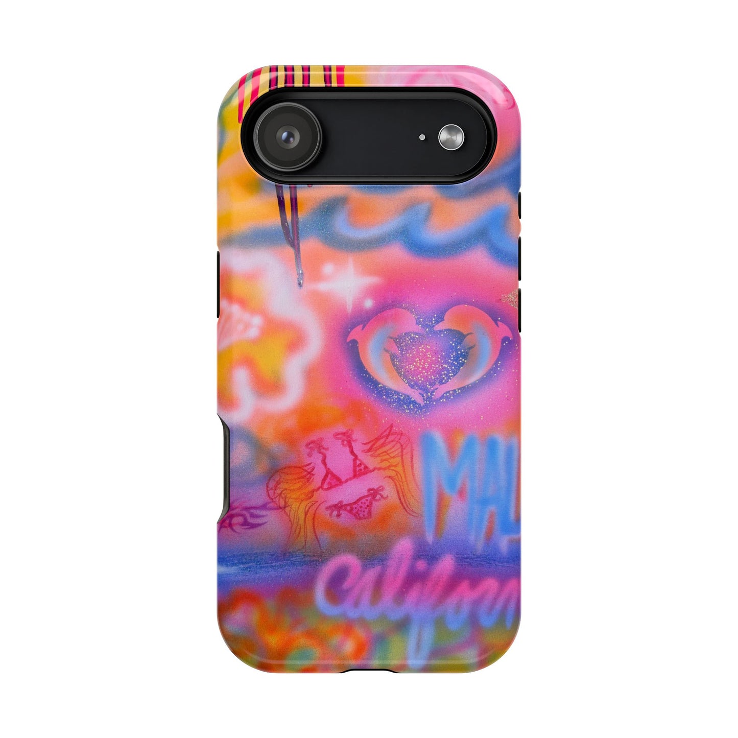 "mornings in malibu" MagSafe airbrush iPhone case