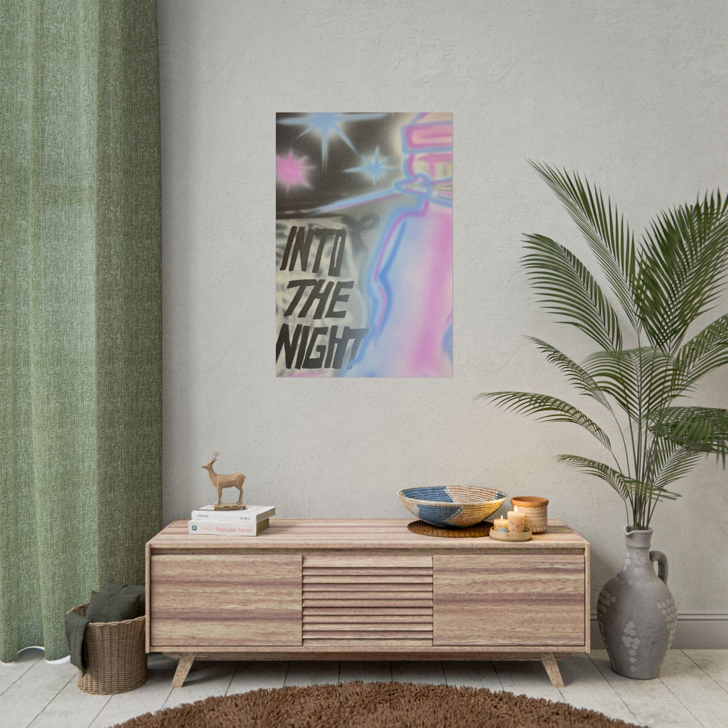"into the night" pt. 2 airbrush rolled print