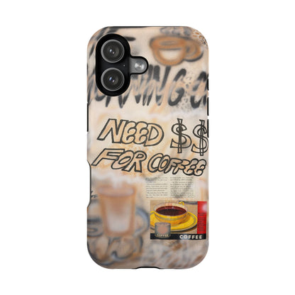 MagSafe "need $$ for coffee" airbrush iPhone case