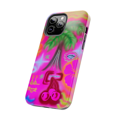 "neon pink palms" airbrush iPhone case
