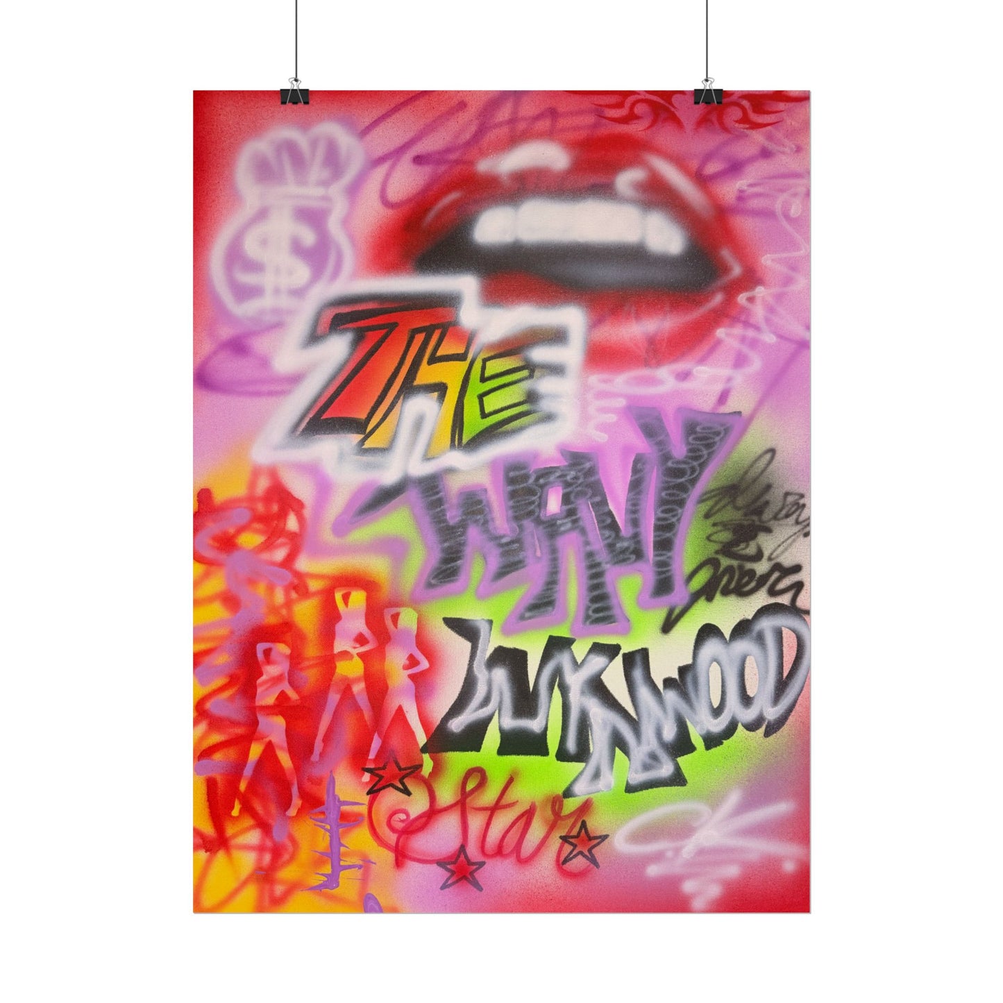 "wynwood gold" airbrush rolled print
