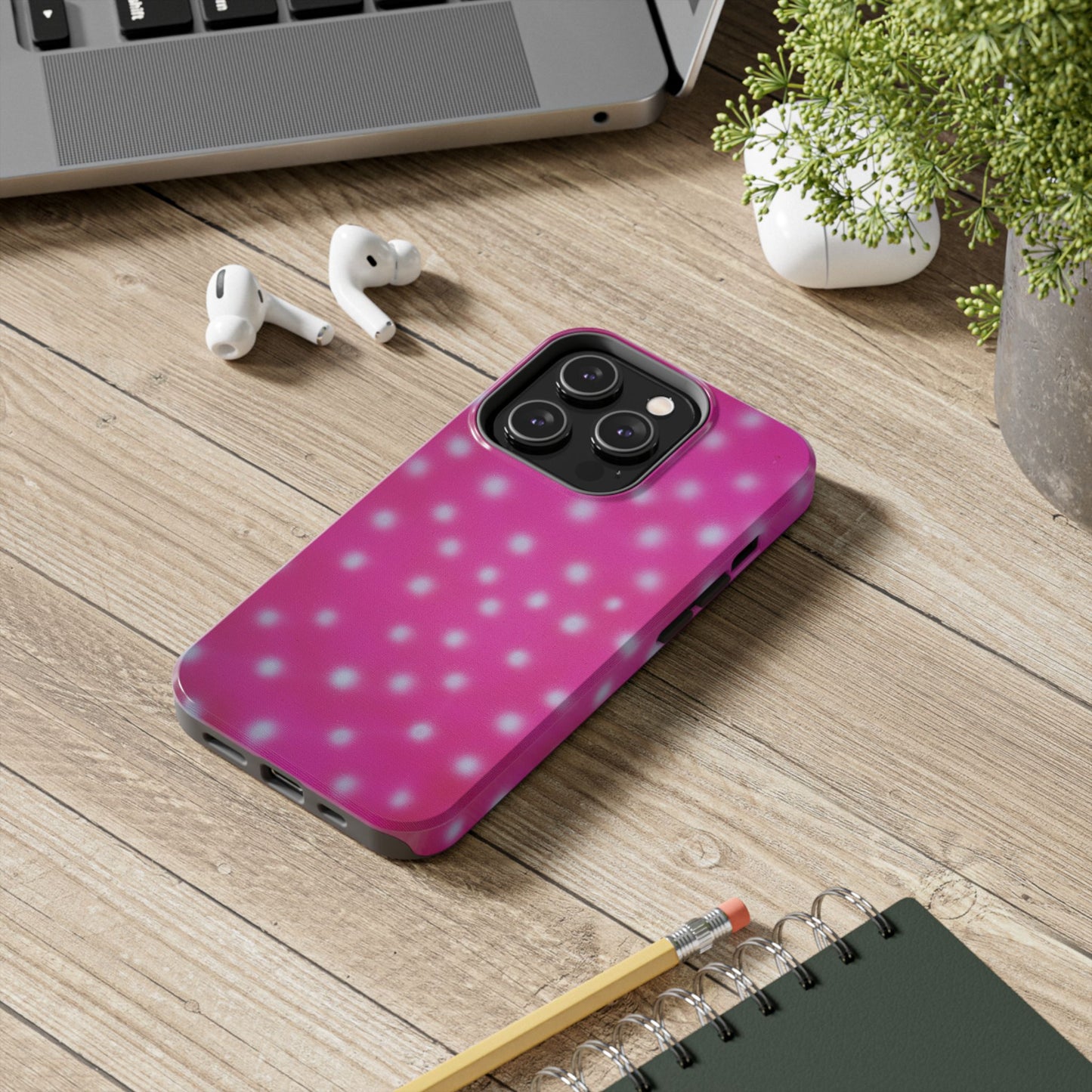 "bubblegum polka dot" airbrush iPhone case