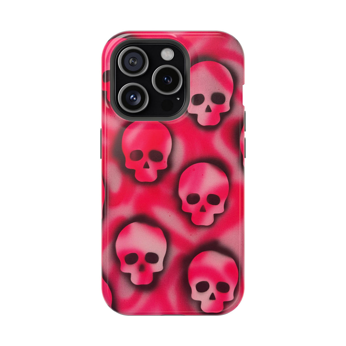 MagSafe "pink skully" airbrush iPhone case