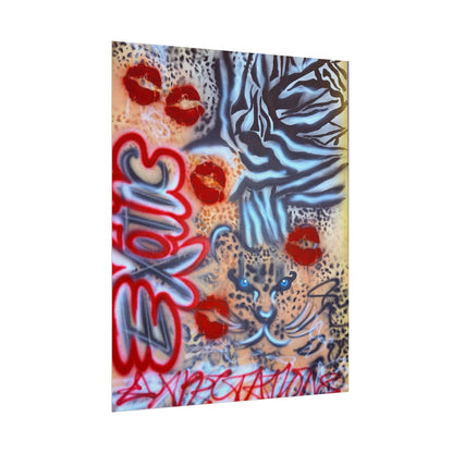 "exotic expectations" airbrush rolled print
