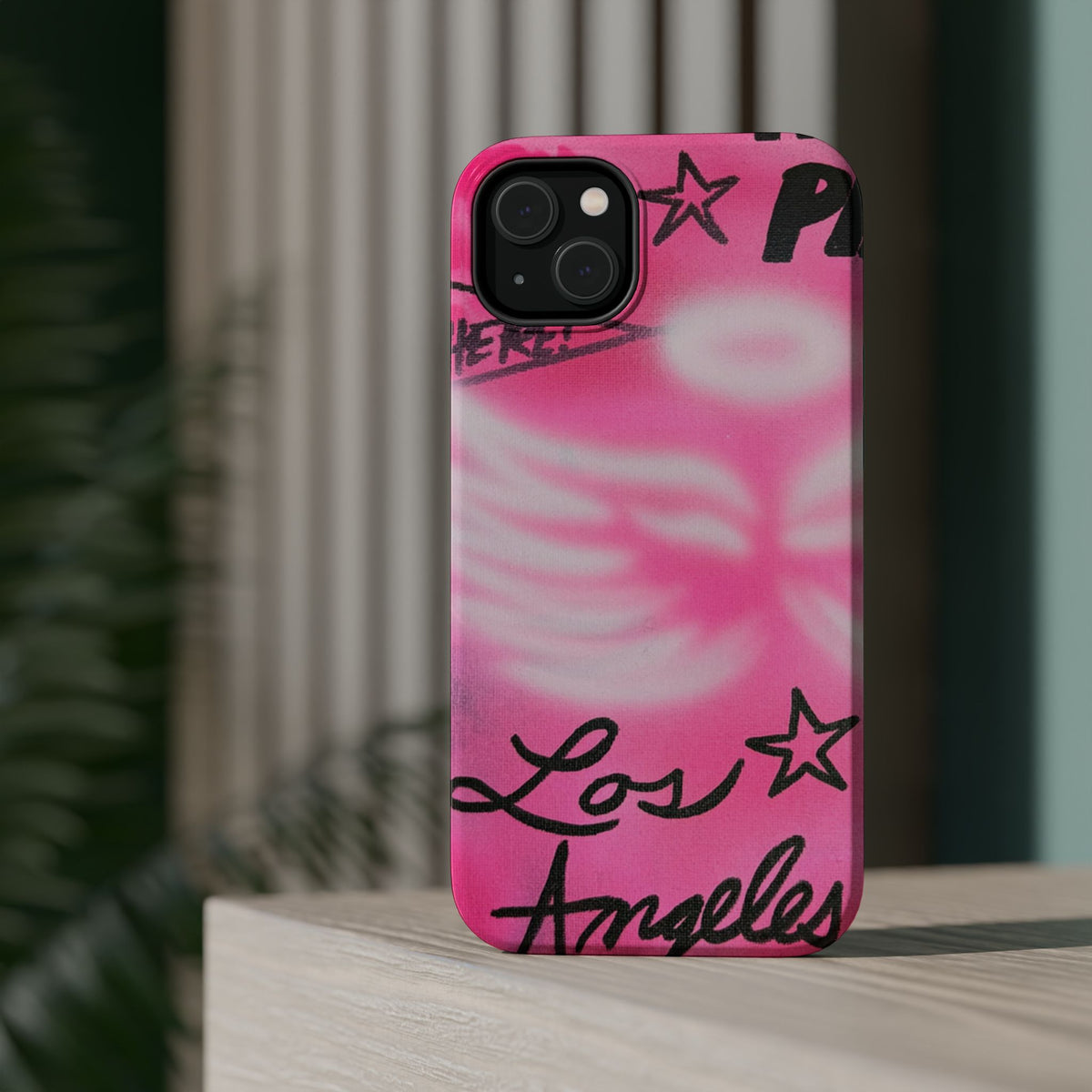 MagSafe "pinke Engelsflügel" Airbrush iPhone Hülle