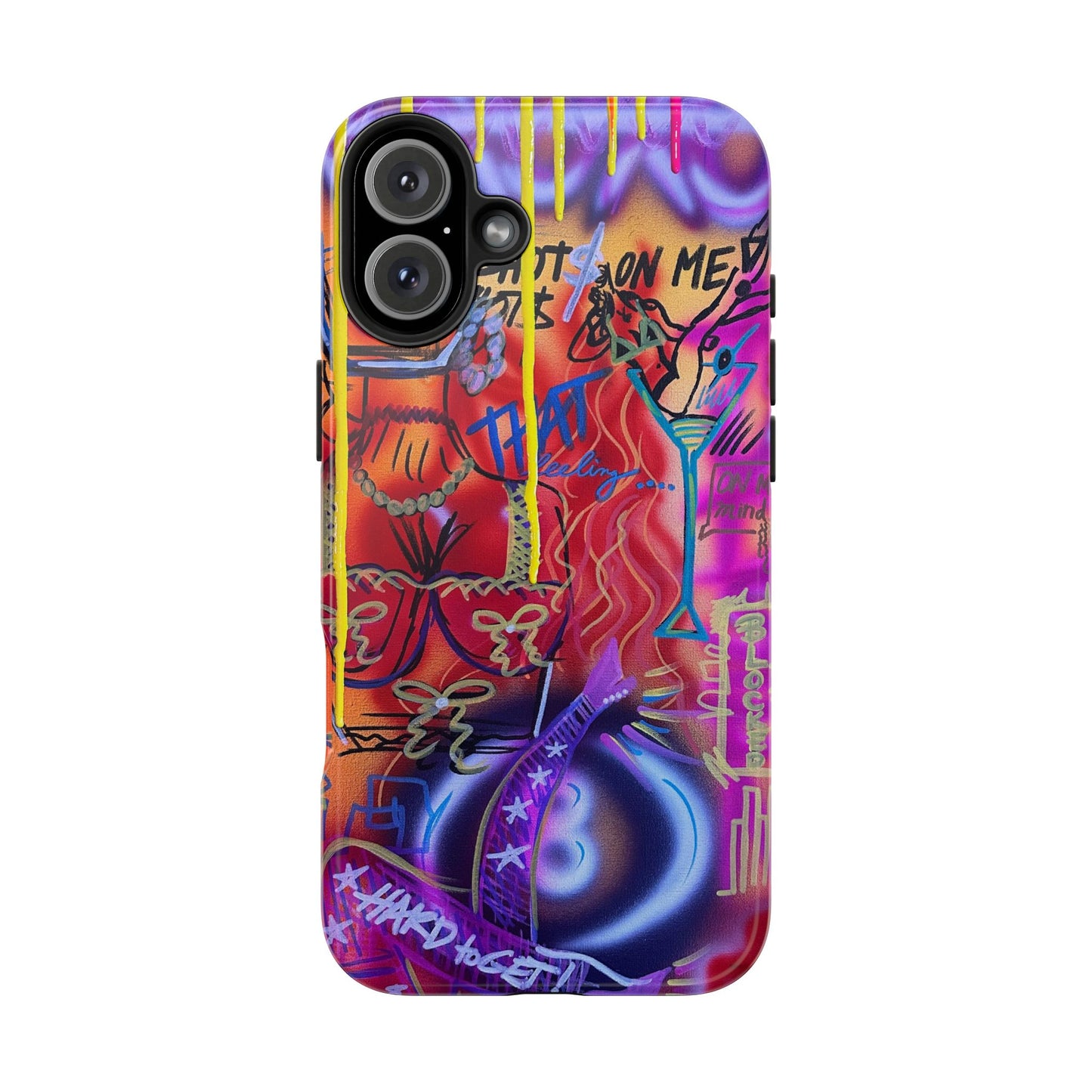 "shots on me" airbrush iPhone case