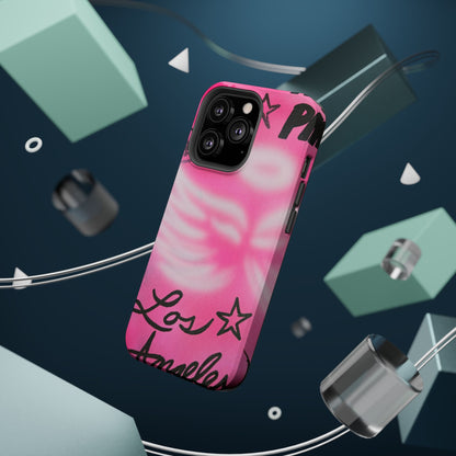 MagSafe "pinke Engelsflügel" Airbrush iPhone Hülle