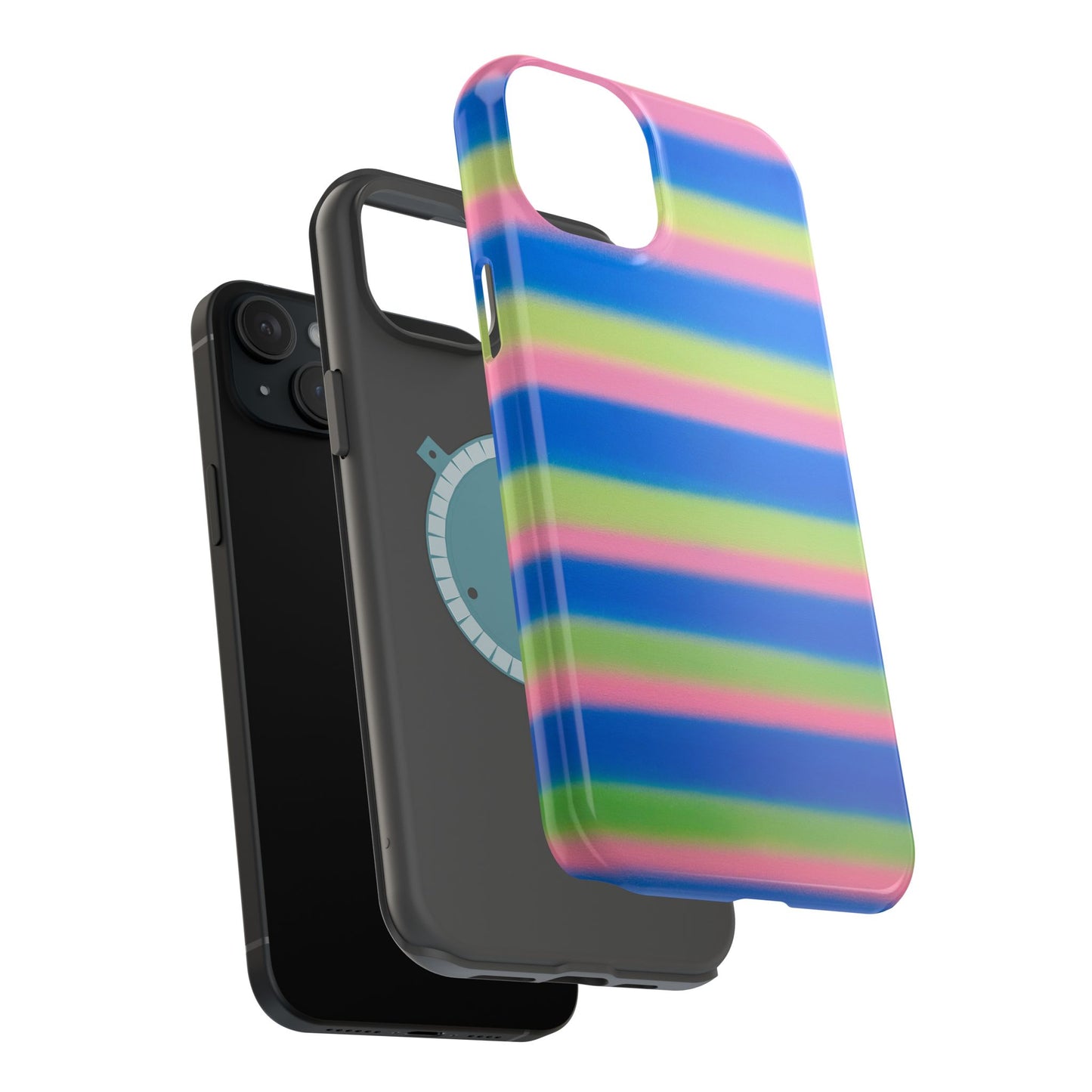 MagSafe "sherbet stripes" airbrush iPhone case