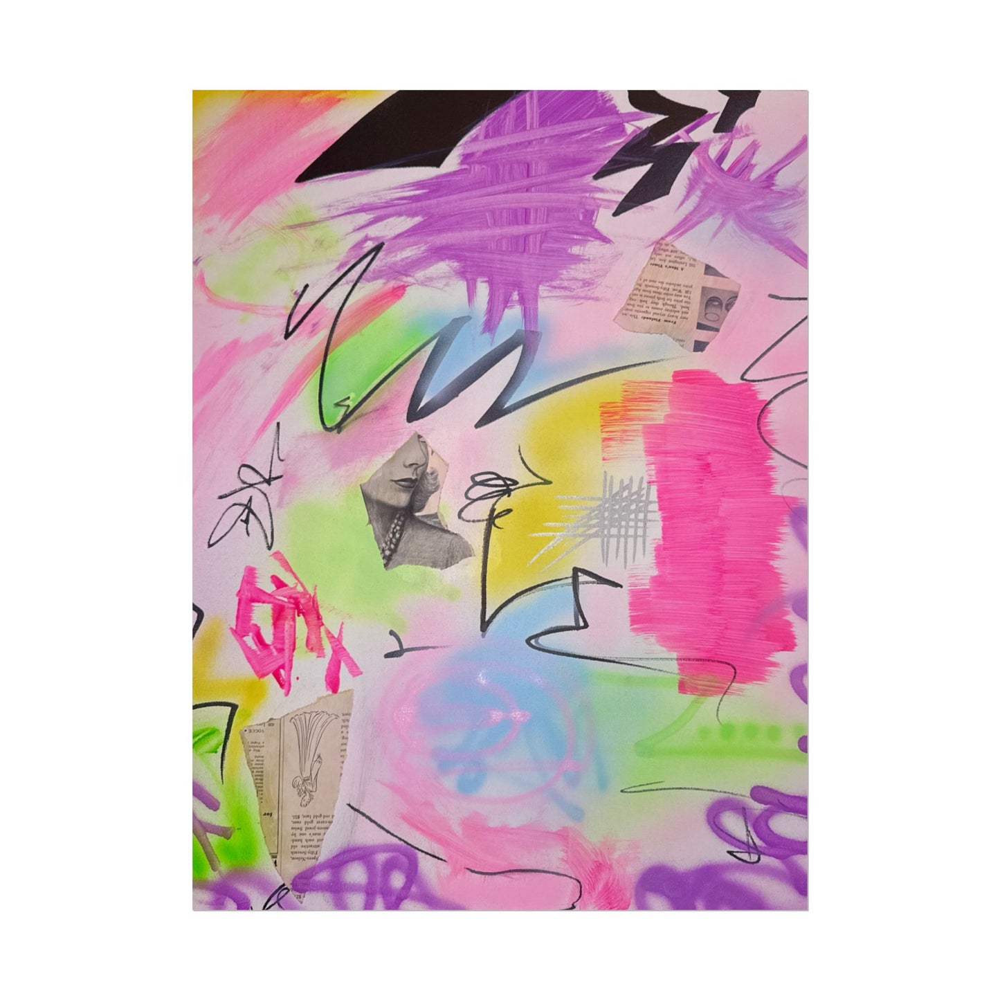 "pastel static" airbrush rolled print