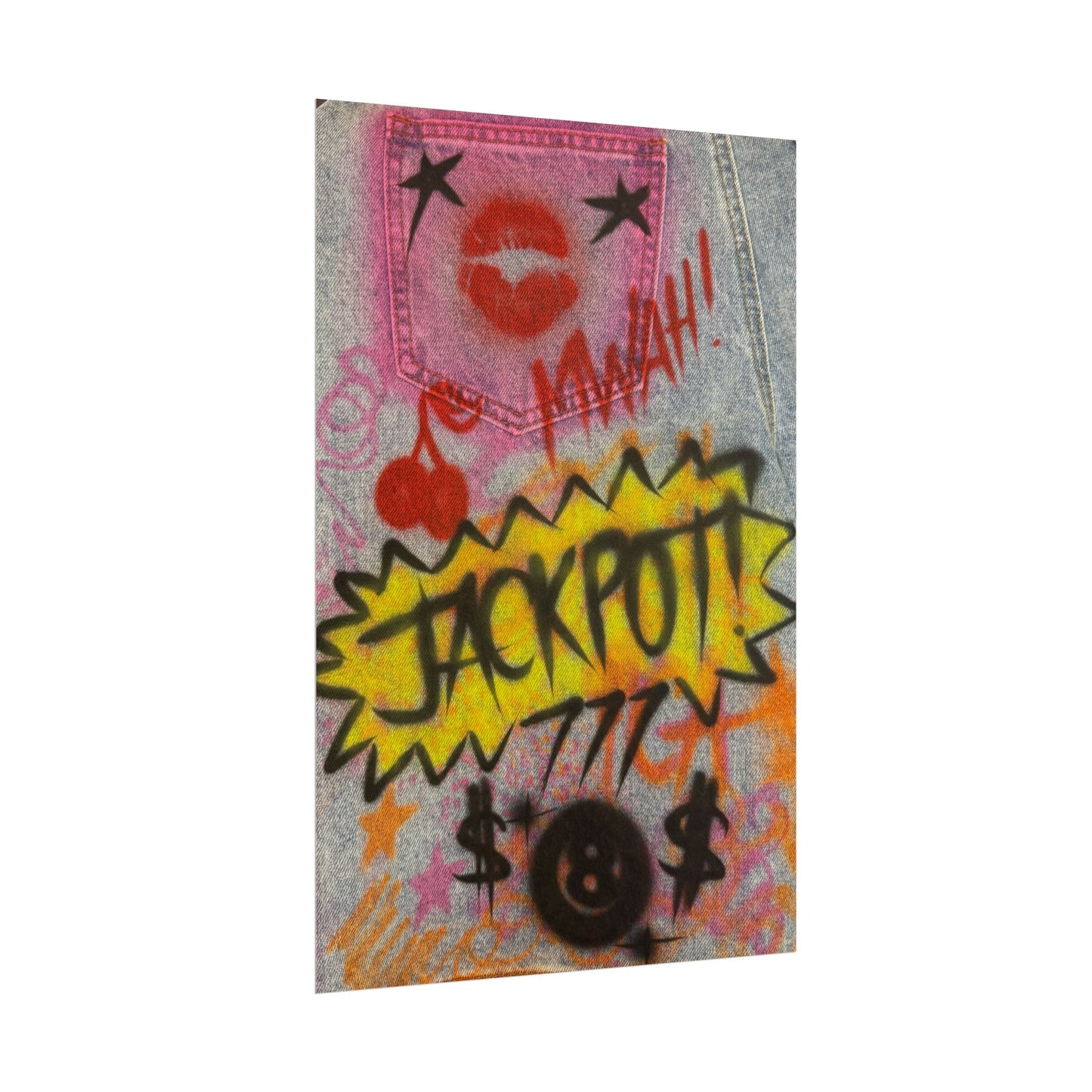"jackpot!" airbrush rolled print