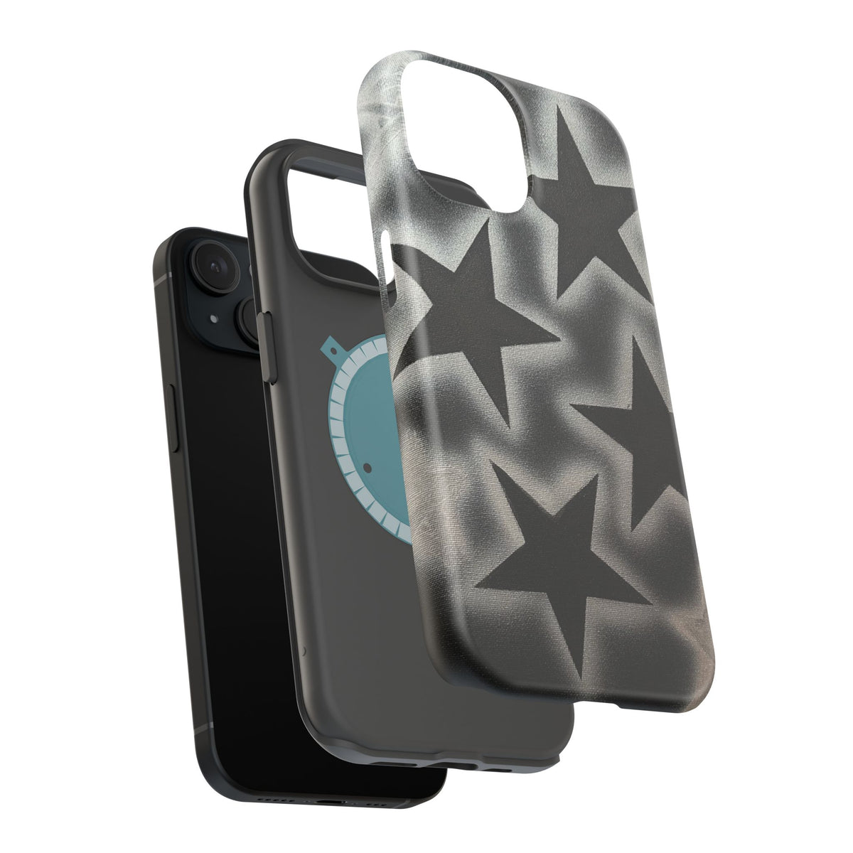 MagSafe "chrome stars" airbrush iPhone case