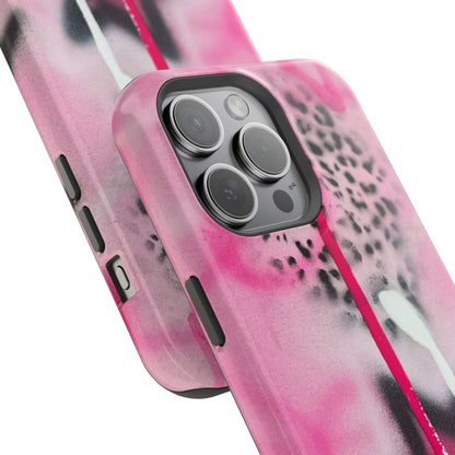 MagSafe "pink cheetah" airbrush iPhone case