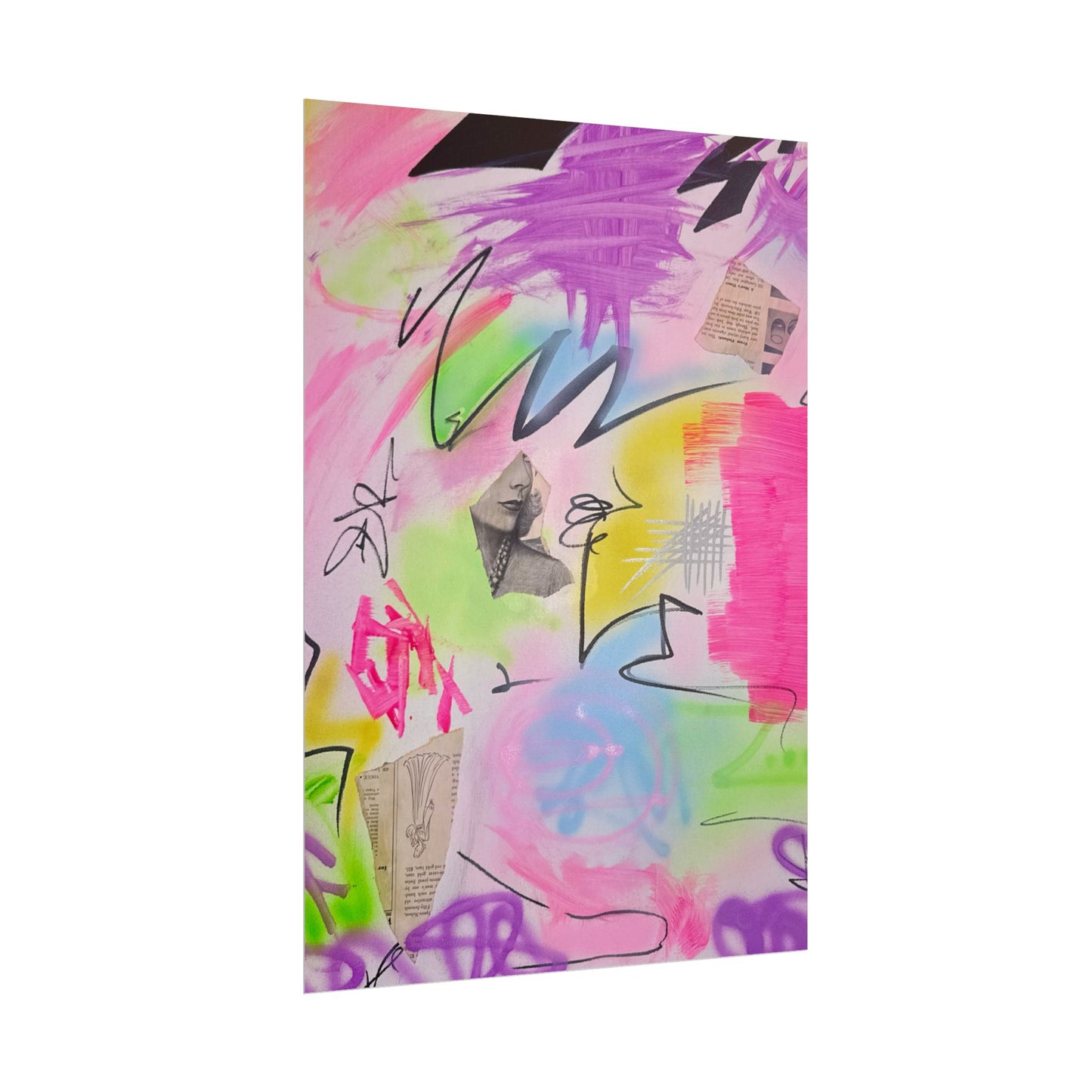 "pastel static" airbrush rolled print