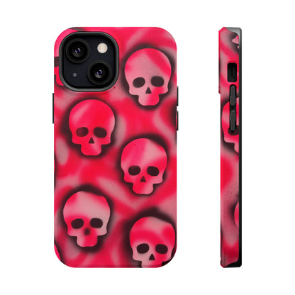 MagSafe "pink skully" airbrush iPhone case