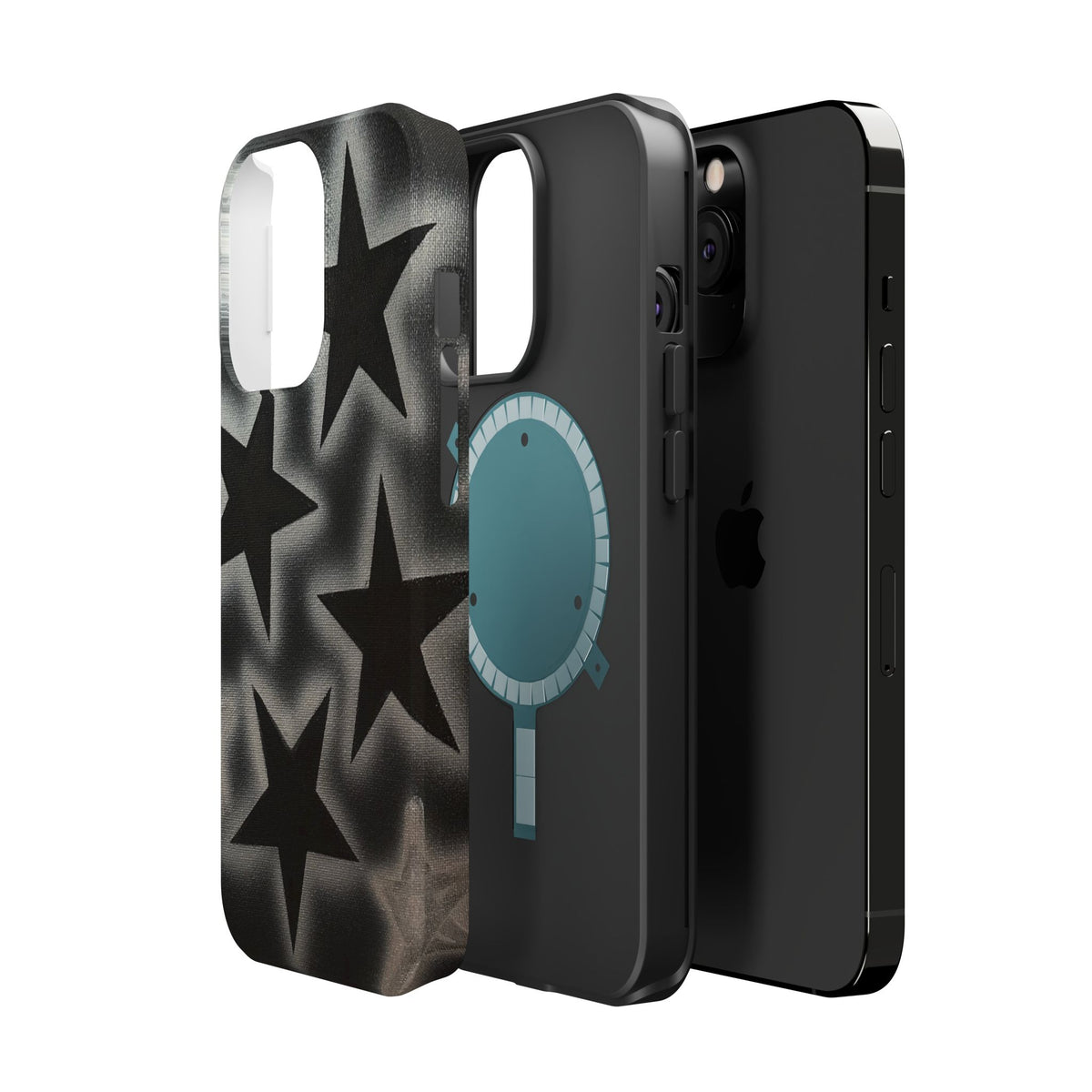 MagSafe "chrome stars" airbrush iPhone case