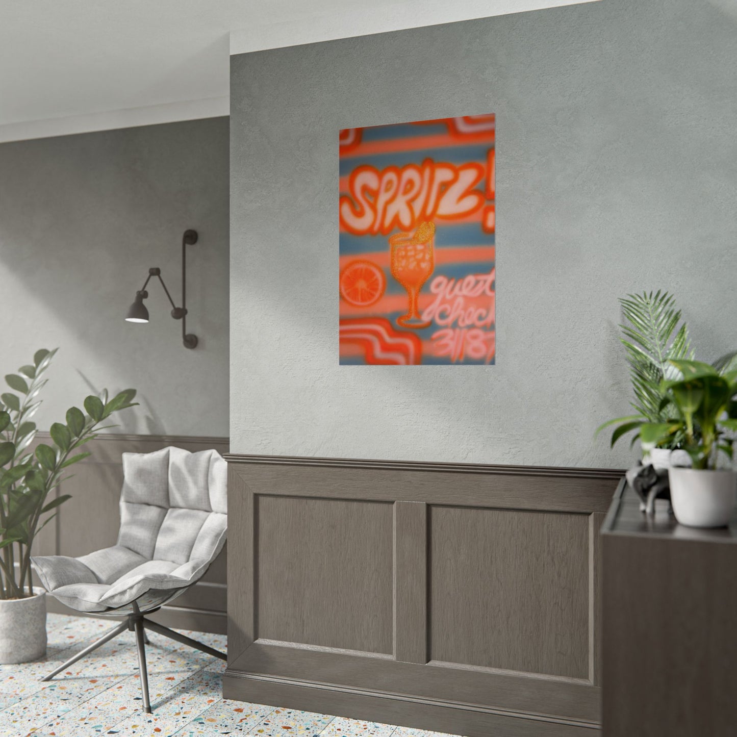 "aperol spritz" airbrush rolled print