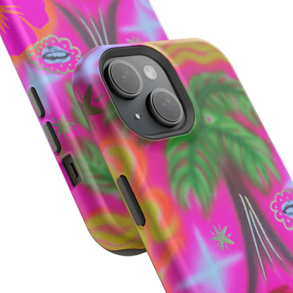 MagSafe "neon pink palms" Airbrush iPhone-Hülle