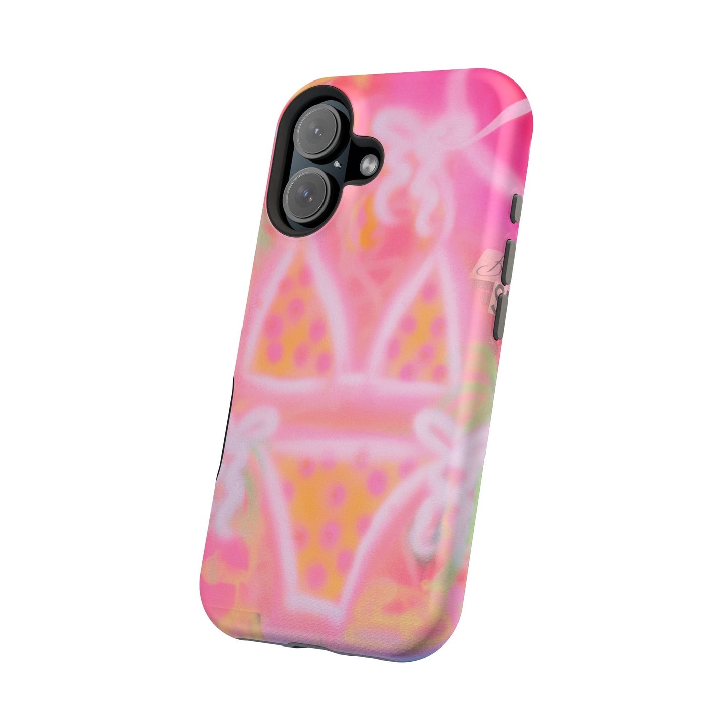 MagSafe "yellow polka dot bikini" airbrush iPhone case