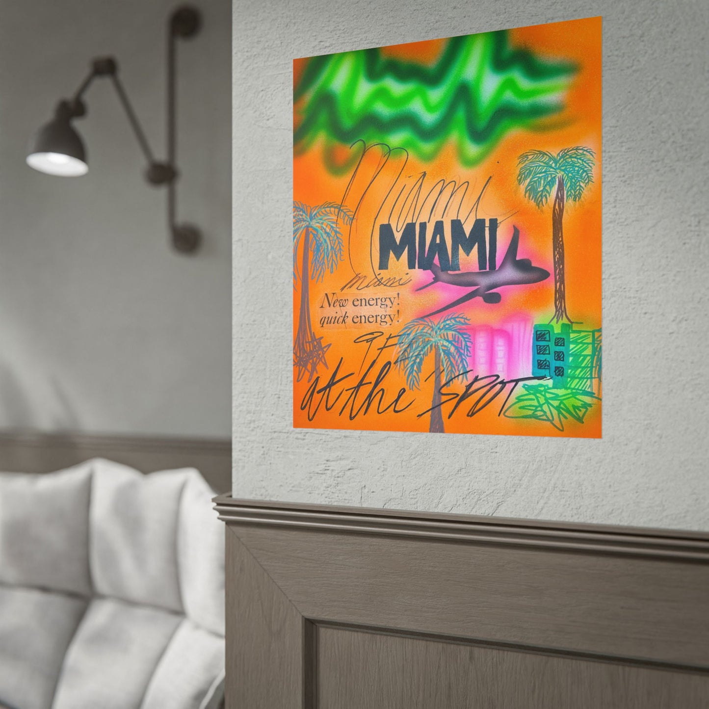 "miami, fl" airbrush rolled print