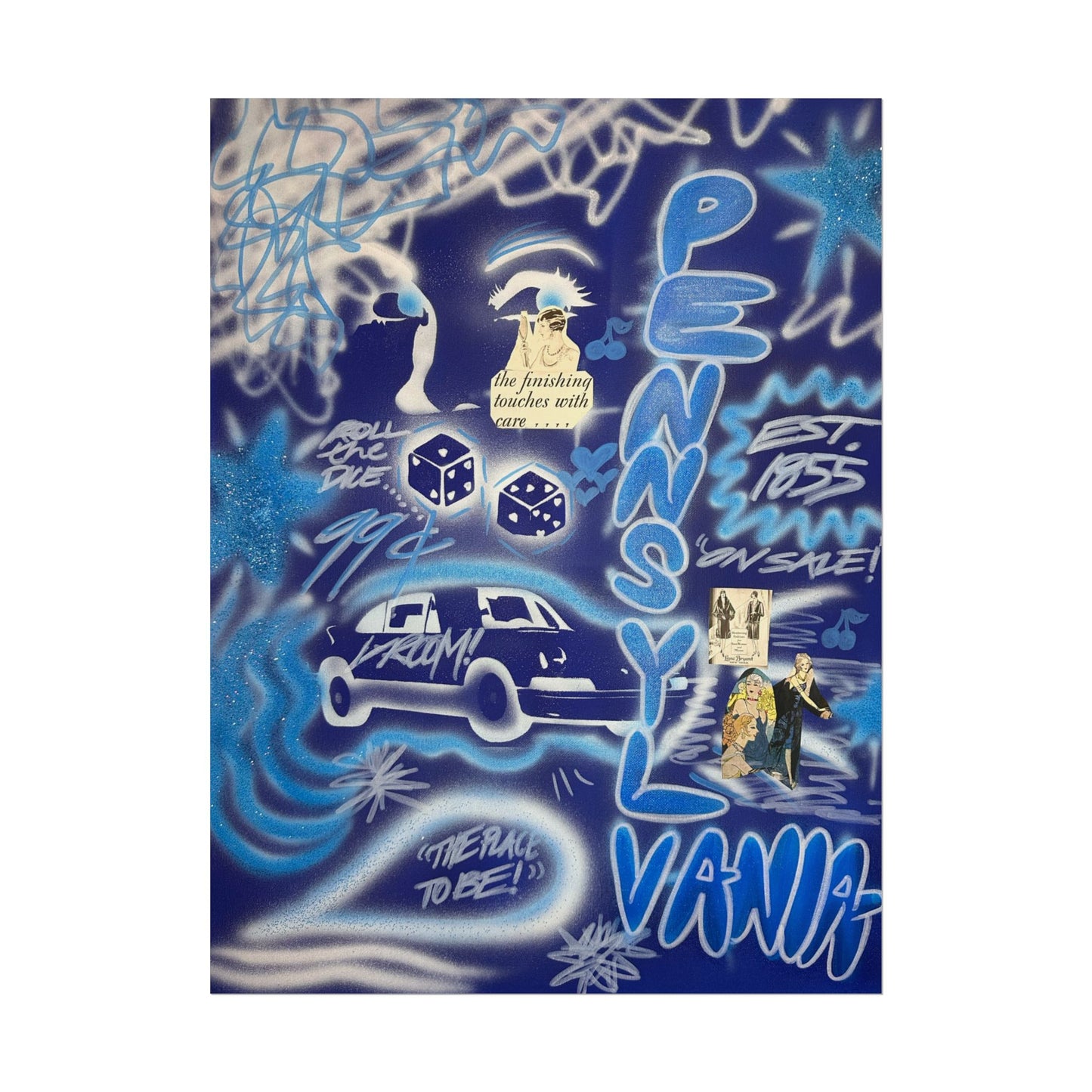 "state college, pa" airbrush rolled print