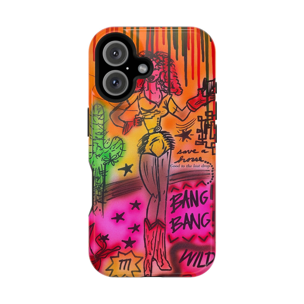 MagSafe "wild, wild west" airbrush iPhone case
