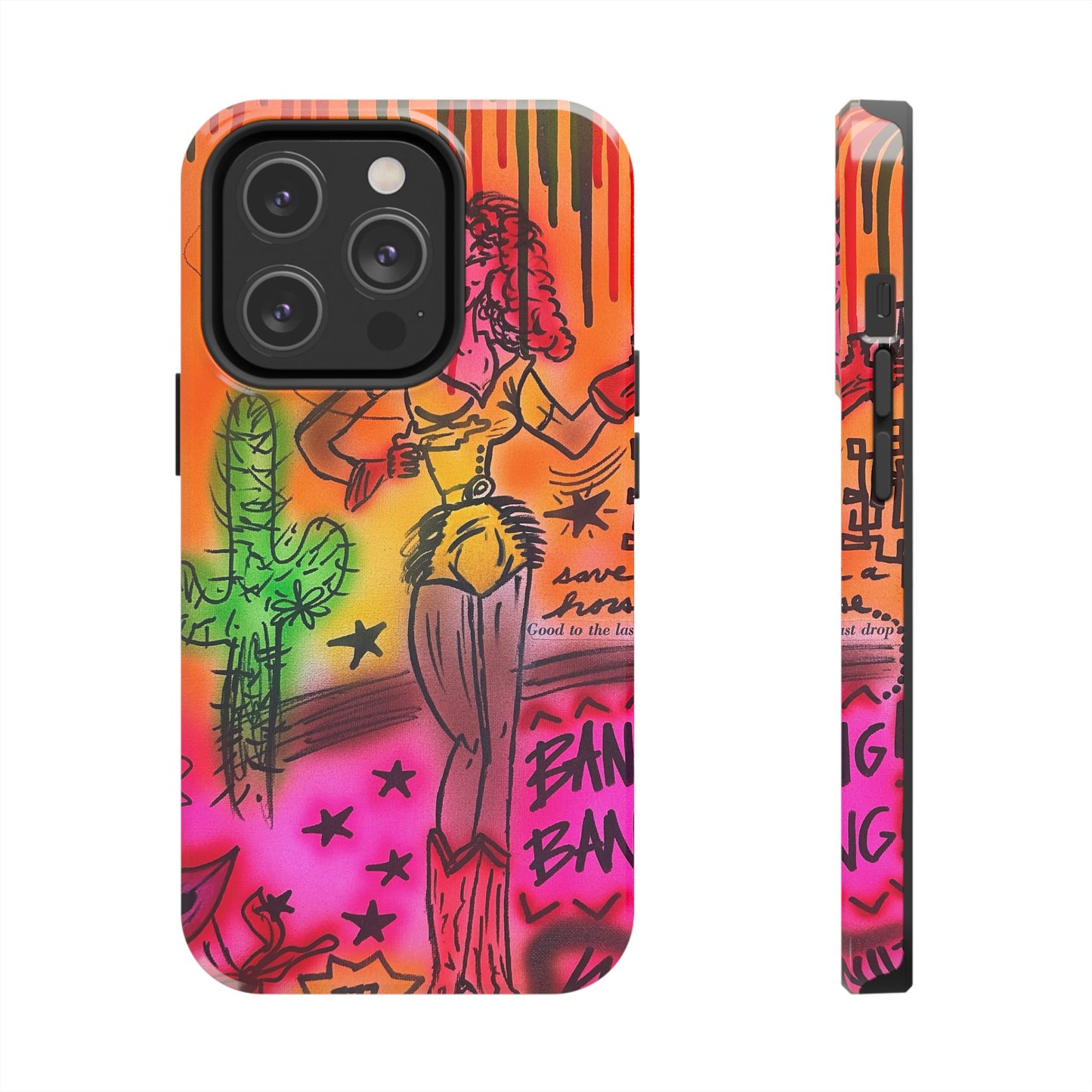 "wild, wild west" airbrush iPhone case