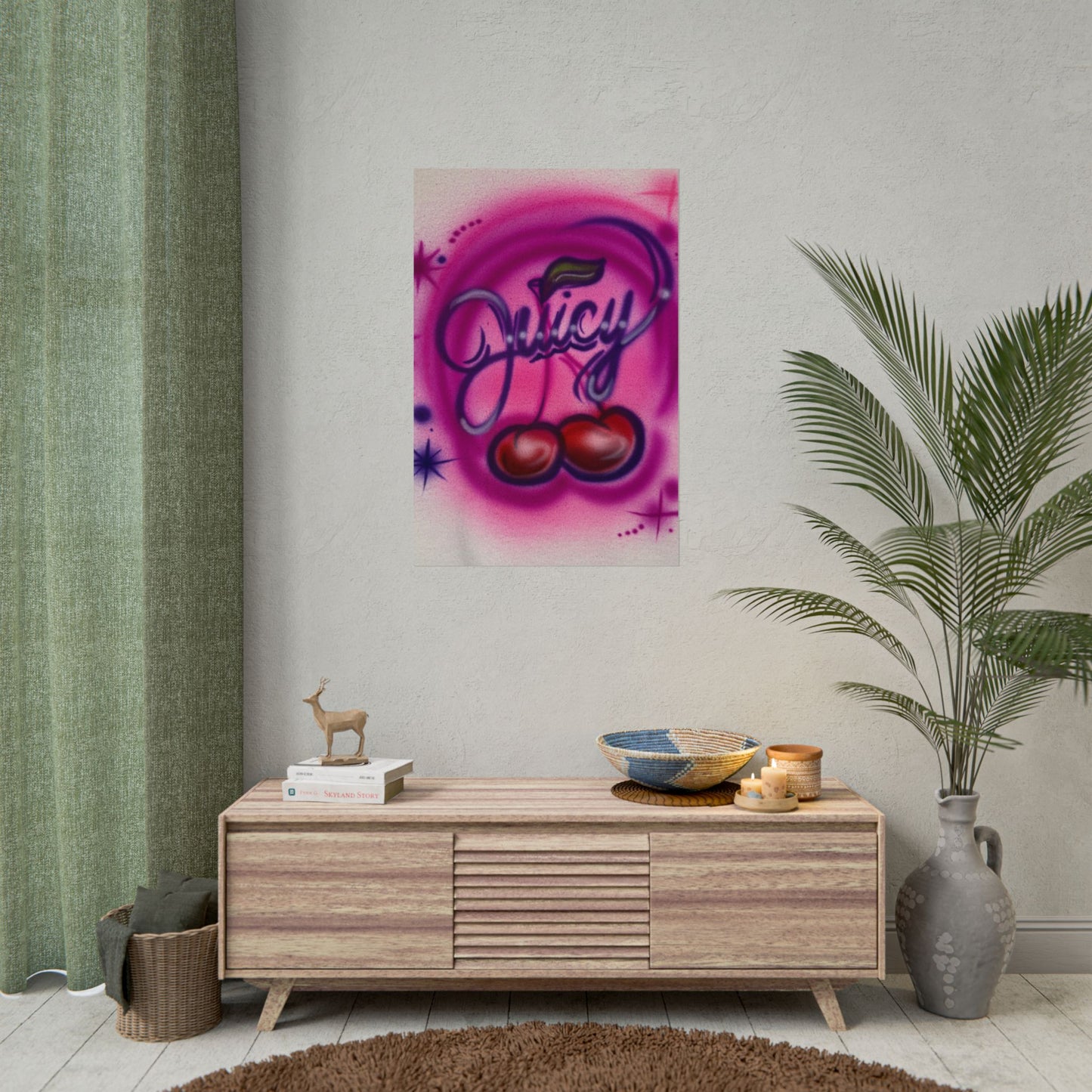 "juicy" airbrush rolled print