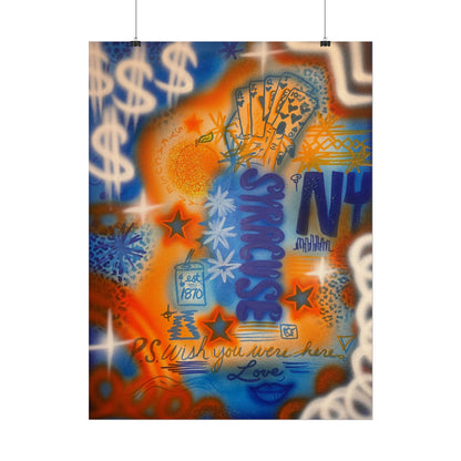 "syracuse, ny" airbrush rolled print