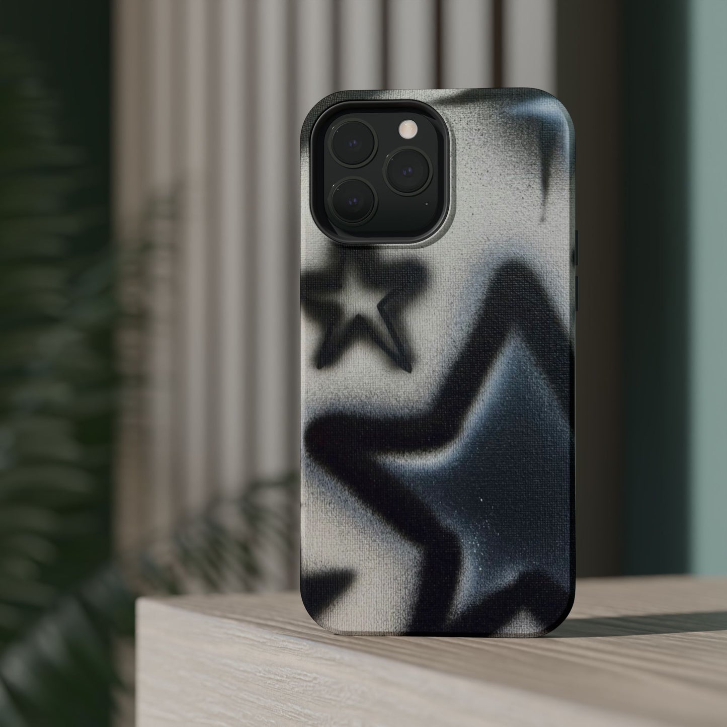 MagSafe "black & white stars" airbrush iPhone case