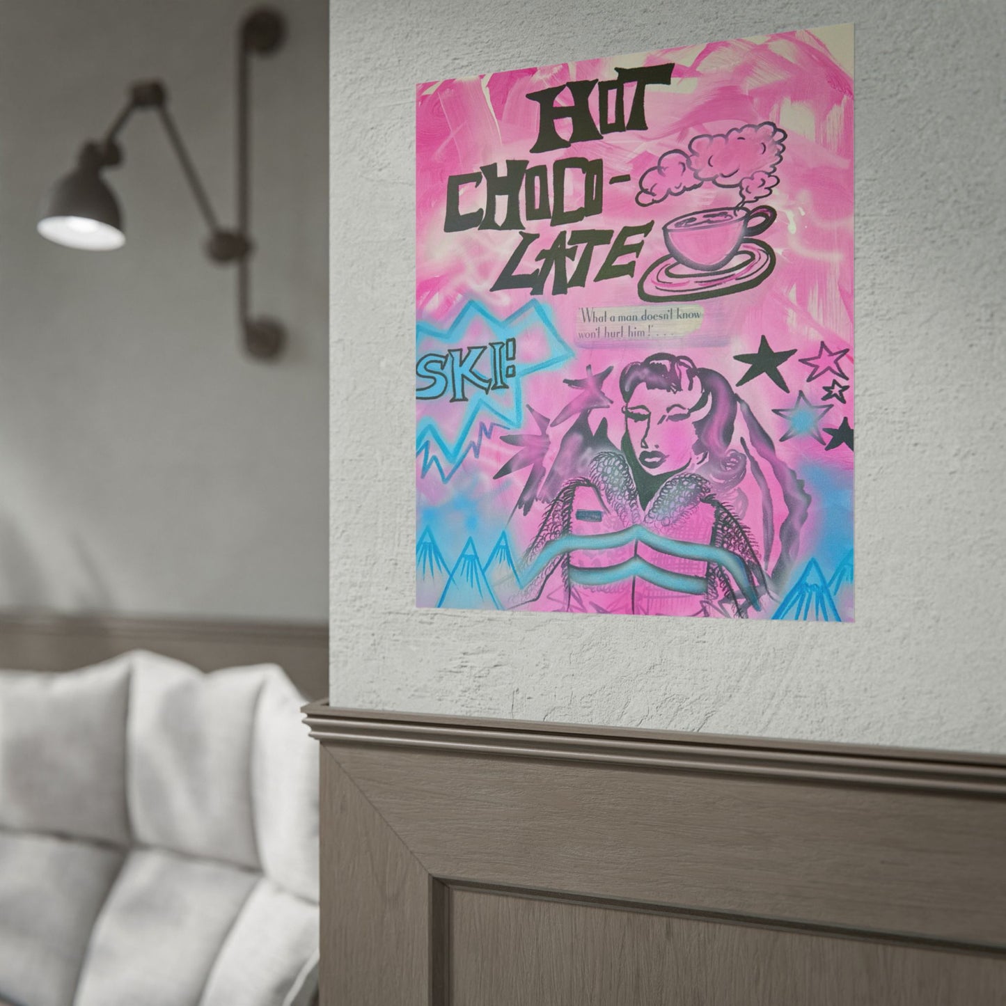 "avant le ski" airbrush rolled print