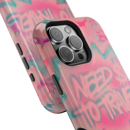 MagSafe "need $$ to travel" airbrush iPhone case