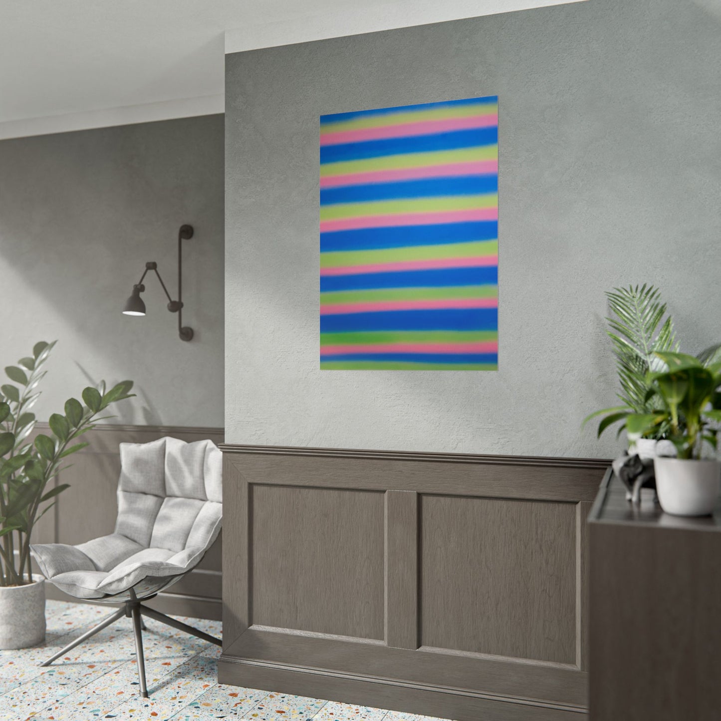 "sherbet stripes" airbrush rolled print