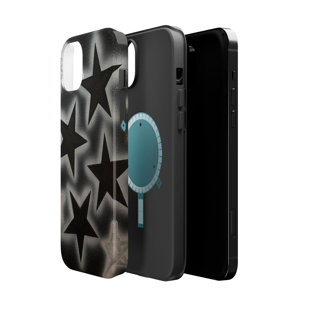 MagSafe "chrome stars" airbrush iPhone case