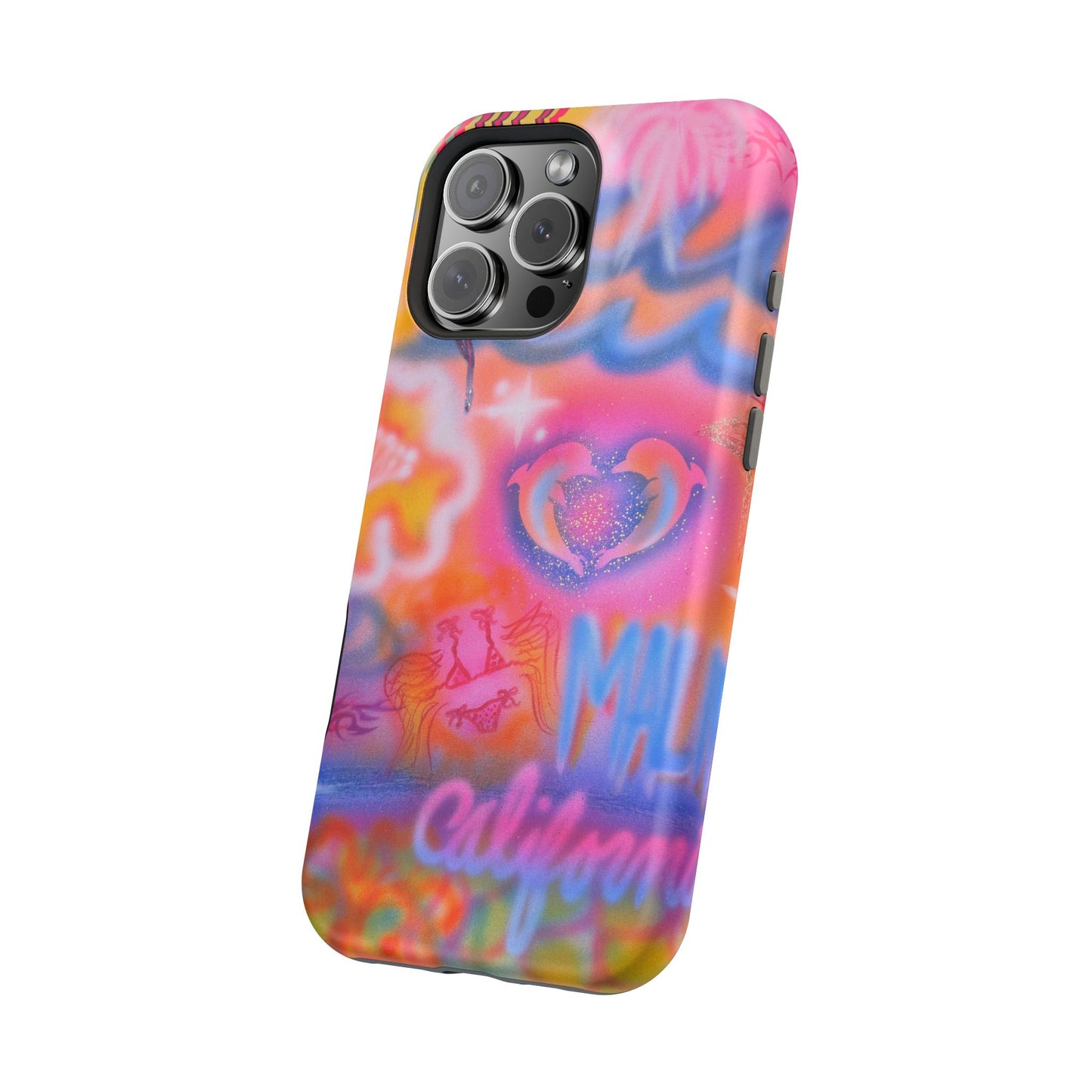 "mornings in malibu" MagSafe airbrush iPhone case
