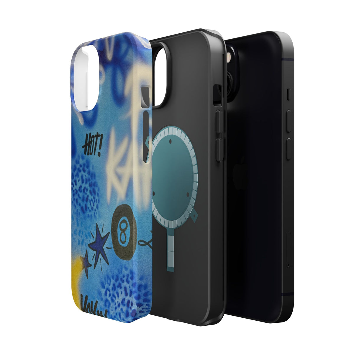 MagSafe "brilliant blues" airbrush iPhone case