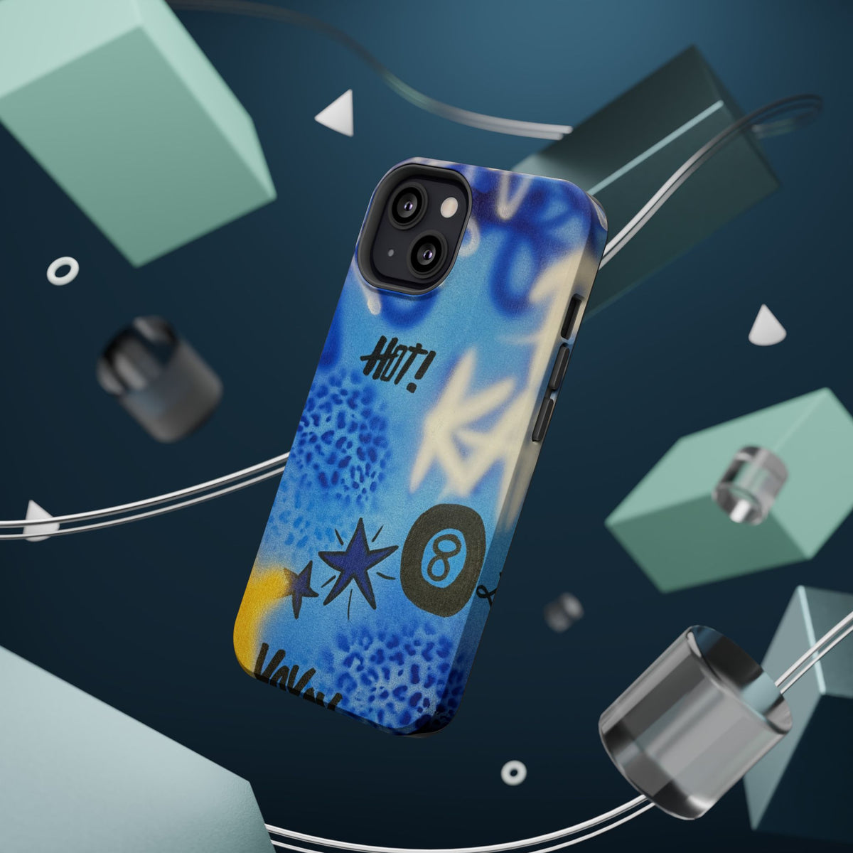 MagSafe "brilliant blues" airbrush iPhone case
