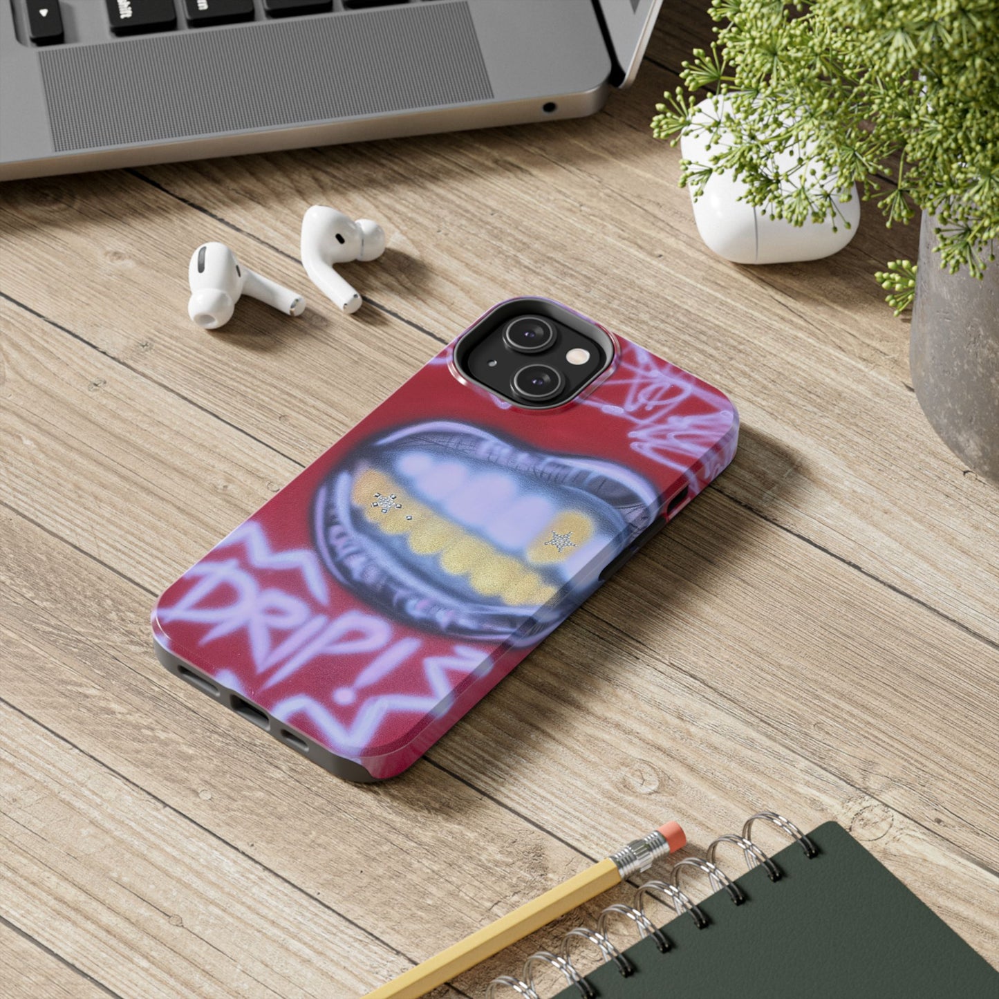 "tooth drip" airbrush iPhone case