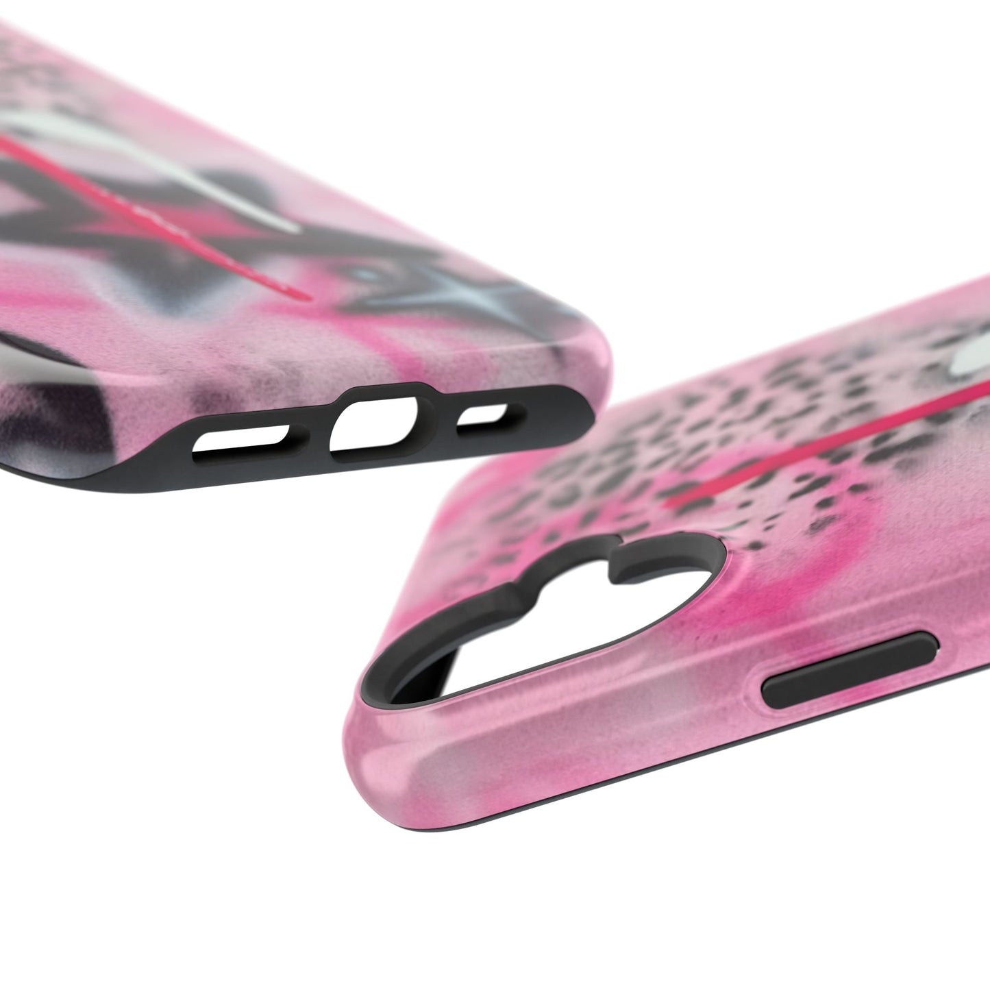 MagSafe "pink cheetah" airbrush iPhone case