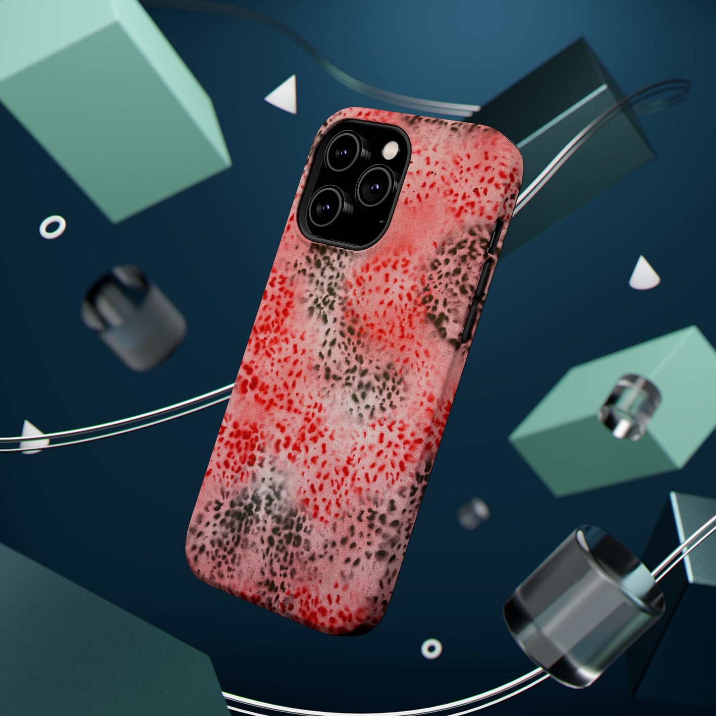 MagSafe "red cheetah" airbrush iPhone case